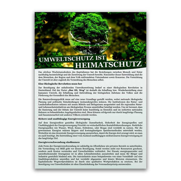 Umweltschutz ist Heimatschutz Flugblatt