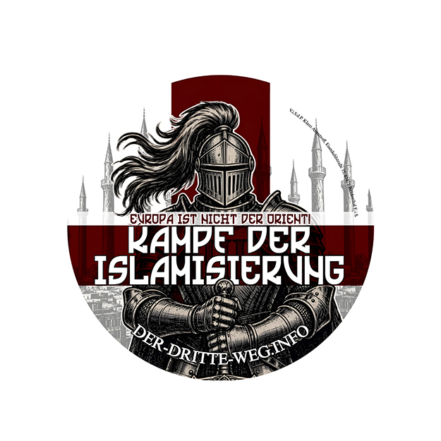 Kampf der Islamisierung - Aufkleber rund 14,8 cm