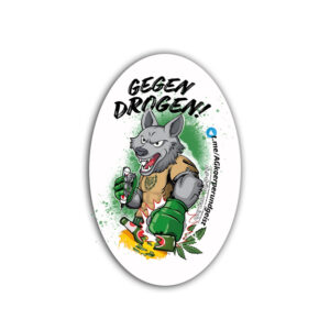 Gegen Drogen - Aufkleber oval