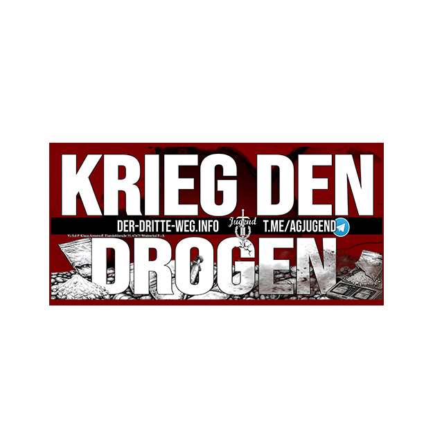 Krieg den Drogen - Aufkleber 21,0 x 9,9 cm