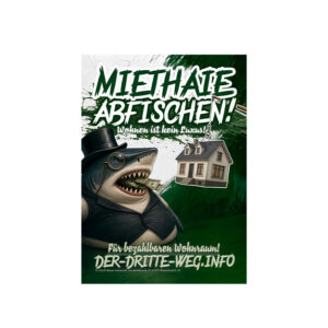 Miethaie abfischen - Aufkleber A6
